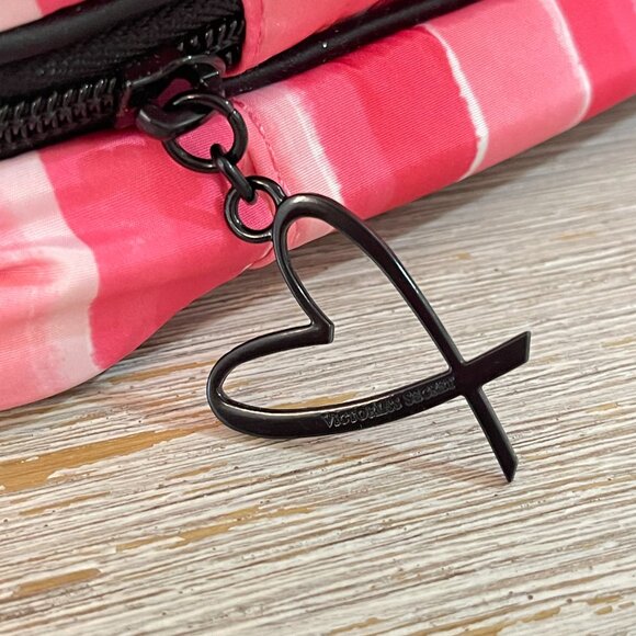 Victoria's Secret Makeup Cosmetic Accessory Bag Pink Stripe 3 Section Bag Hanger - Picture 8 of 11